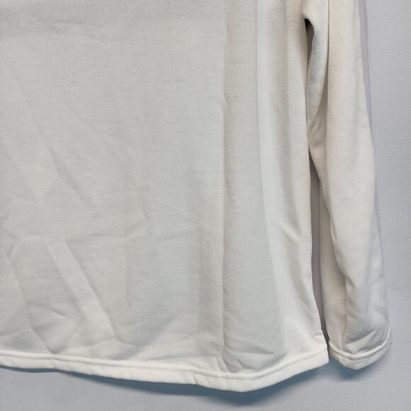 Kay Unger Performance Mesh Top Size M White French Terry Long Sleeve Casual - Picture 11 of 15